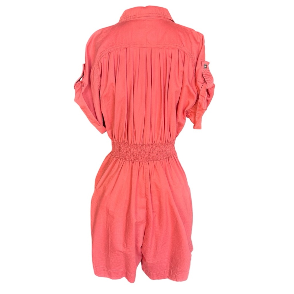 Holding Horses Coral Anthropologie Free People Utility Romper JLO Beach Size 14 - Picture 3 of 8